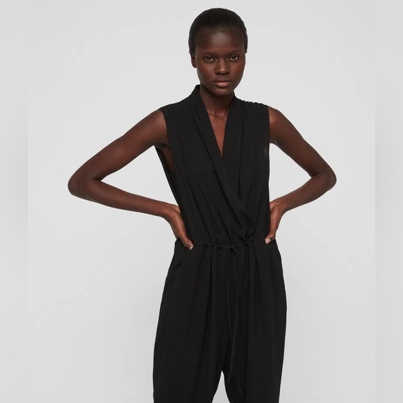 Small All Saints Black Sleeveless Jumpsuit - Picture 6 of 12